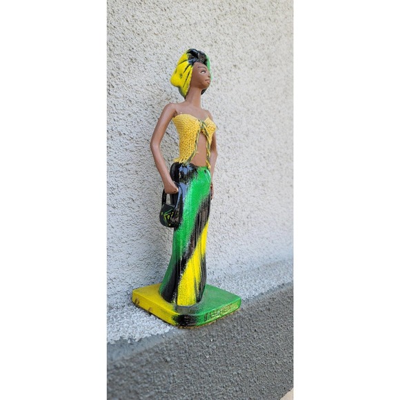 Vtg 10" Jamaican Woman Statue Figurine - Picture 5 of 9